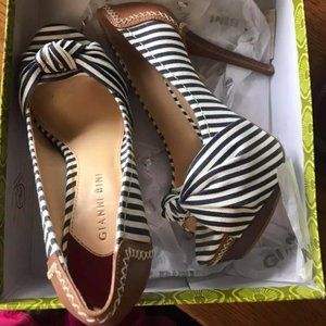 Gianni Bini Shoes- Striped Open Toe Heels